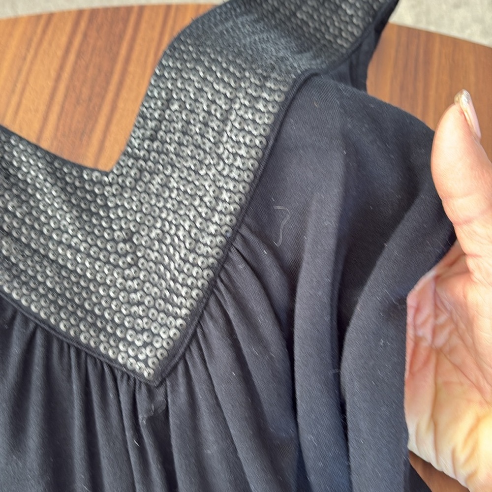 Soma cotton V Neck dress with black sequins